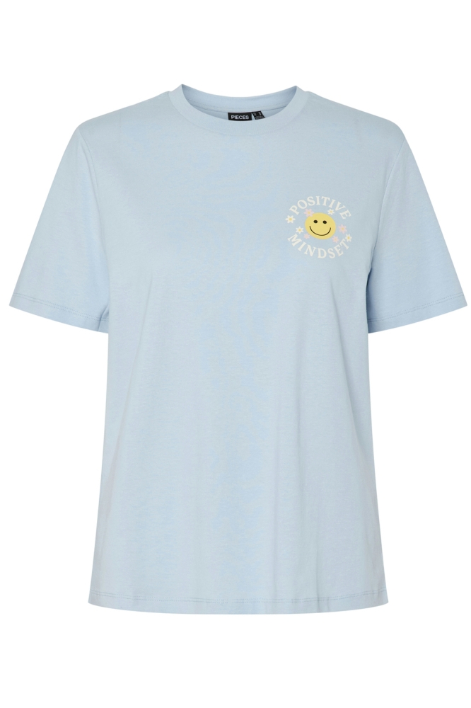 PCTAMERA SS PRINTED T-SHIRT JRS BC 17157450 CASHMERE/BLUE/POSITIVE